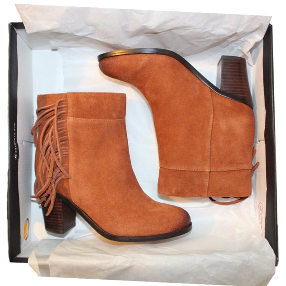 NEW Kenneth Cole New York Alana Women’s Ankle Booties Fringe Suede Leather - Picture 9 of 12